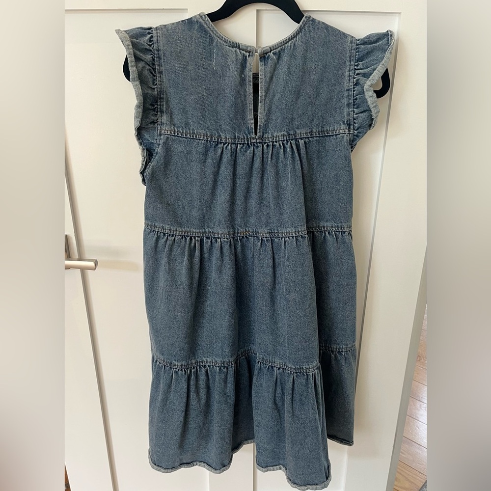 Altar’d State Denim Blue Baby Doll Tiered Dress. Size Small - Picture 2 of 6